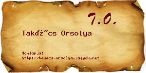 Takács Orsolya névjegykártya